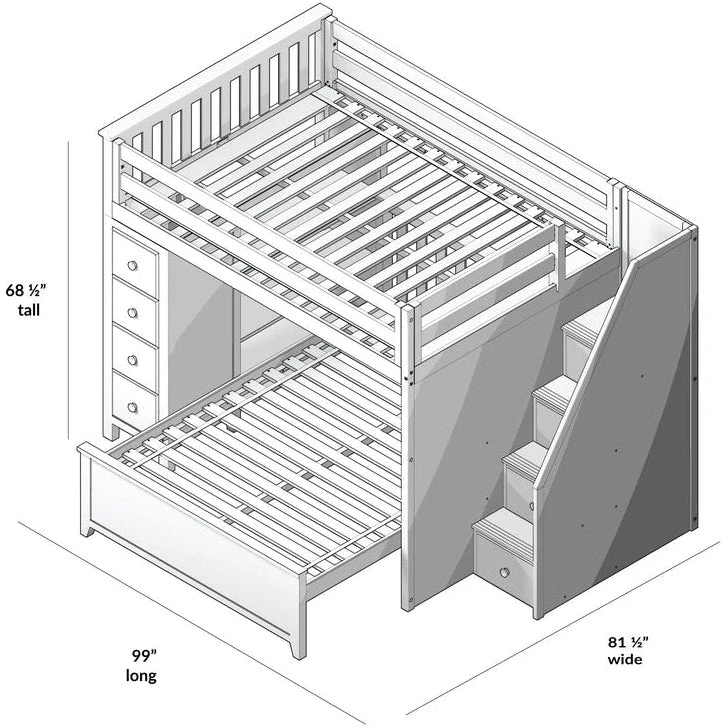 Jackpot Deluxe Cheltenham Full Over Full L-Shape Bunk With Staircase + Storage 10 Jackpot Deluxe Cheltenham Full Over Full L-Shape Bunk With Staircase + Storage - Image 8
