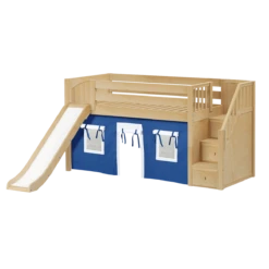 Maxtrix Twin Low Loft Bed With Stairs, Curtain + Slide -Babyletto Store AERIE22 NP f751b591 f8e8 4787 8cc3 57a8a5a32a52