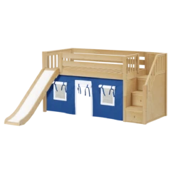 Maxtrix Twin Low Loft Bed With Stairs, Curtain + Slide -Babyletto Store AERIE22 NS d680d2c4 5743 485b bede c0bc87033d25