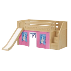 Maxtrix Twin Low Loft Bed With Stairs, Curtain + Slide -Babyletto Store AERIE28 NP 3f30d776 93fd 4009 aecc b990761a0143