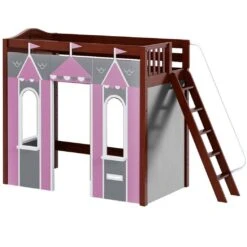 Maxtrix Twin High Loft Bed With Angled Ladder + Playhouse Panels -Babyletto Store ARENA 077 CC