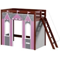 Maxtrix Twin High Loft Bed With Angled Ladder + Playhouse Panels -Babyletto Store ARENA 077 CS
