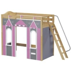 Maxtrix Twin High Loft Bed With Angled Ladder + Playhouse Panels -Babyletto Store ARENA 077 NC