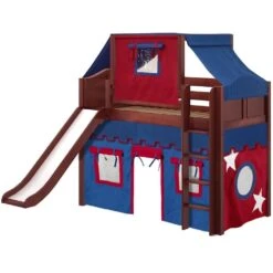 Maxtrix Twin Mid Loft Bed With Straight Ladder, Curtain, Top Tent + Slide 26 Maxtrix Twin Mid Loft Bed With Straight Ladder, Curtain, Top Tent + Slide -Babyletto Store AWESOME21 CC