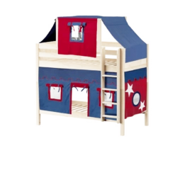 Maxtrix Twin Medium Bunk Bed With Straight Ladder, Top Tent + Curtain 34 Maxtrix Twin Medium Bunk Bed With Straight Ladder, Top Tent + Curtain -Babyletto Store BIGSHOT21 NP