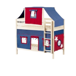 Maxtrix Twin Medium Bunk Bed With Straight Ladder, Top Tent + Curtain 37 Maxtrix Twin Medium Bunk Bed With Straight Ladder, Top Tent + Curtain -Babyletto Store BIGSHOT21 NS