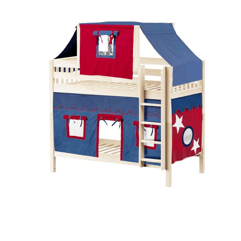 Maxtrix Twin Medium Bunk Bed With Straight Ladder, Top Tent + Curtain 18 Maxtrix Twin Medium Bunk Bed With Straight Ladder, Top Tent + Curtain - Image 16