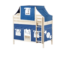 Maxtrix Twin Medium Bunk Bed With Straight Ladder, Top Tent + Curtain 30 Maxtrix Twin Medium Bunk Bed With Straight Ladder, Top Tent + Curtain -Babyletto Store BIGSHOT22 NC