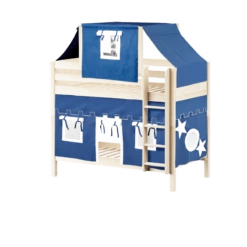 Maxtrix Twin Medium Bunk Bed With Straight Ladder, Top Tent + Curtain 33 Maxtrix Twin Medium Bunk Bed With Straight Ladder, Top Tent + Curtain -Babyletto Store BIGSHOT22 NP