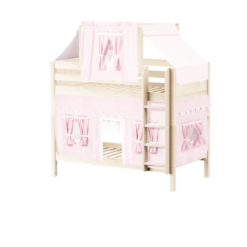 Maxtrix Twin Medium Bunk Bed With Straight Ladder, Top Tent + Curtain 23 Maxtrix Twin Medium Bunk Bed With Straight Ladder, Top Tent + Curtain -Babyletto Store BIGSHOT23 NP