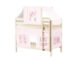 Maxtrix Twin Medium Bunk Bed With Straight Ladder, Top Tent + Curtain 35 Maxtrix Twin Medium Bunk Bed With Straight Ladder, Top Tent + Curtain -Babyletto Store BIGSHOT23 NS