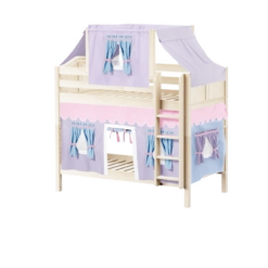 Maxtrix Twin Medium Bunk Bed With Straight Ladder, Top Tent + Curtain 25 Maxtrix Twin Medium Bunk Bed With Straight Ladder, Top Tent + Curtain -Babyletto Store BIGSHOT27 NC