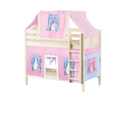 Maxtrix Twin Medium Bunk Bed With Straight Ladder, Top Tent + Curtain 24 Maxtrix Twin Medium Bunk Bed With Straight Ladder, Top Tent + Curtain -Babyletto Store BIGSHOT28 NC