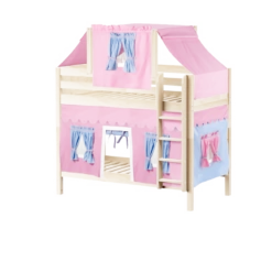 Maxtrix Twin Medium Bunk Bed With Straight Ladder, Top Tent + Curtain 27 Maxtrix Twin Medium Bunk Bed With Straight Ladder, Top Tent + Curtain -Babyletto Store BIGSHOT28 NP