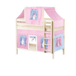 Maxtrix Twin Medium Bunk Bed With Straight Ladder, Top Tent + Curtain 39 Maxtrix Twin Medium Bunk Bed With Straight Ladder, Top Tent + Curtain -Babyletto Store BIGSHOT28 NS