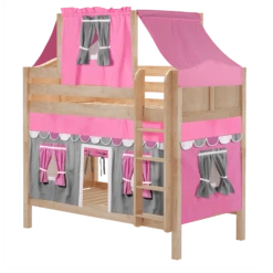 Maxtrix Twin Medium Bunk Bed With Straight Ladder, Top Tent + Curtain 41 Maxtrix Twin Medium Bunk Bed With Straight Ladder, Top Tent + Curtain -Babyletto Store BIGSHOT57 NC