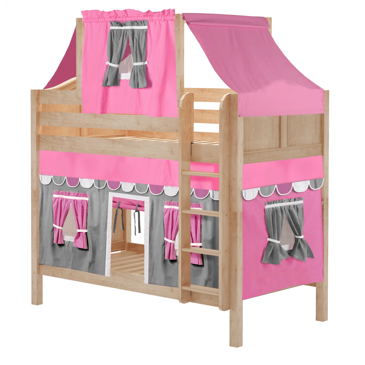 Maxtrix Twin Medium Bunk Bed With Straight Ladder, Top Tent + Curtain 22 Maxtrix Twin Medium Bunk Bed With Straight Ladder, Top Tent + Curtain - Image 20