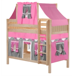Maxtrix Twin Medium Bunk Bed With Straight Ladder, Top Tent + Curtain 26 Maxtrix Twin Medium Bunk Bed With Straight Ladder, Top Tent + Curtain -Babyletto Store BIGSHOT57 NP
