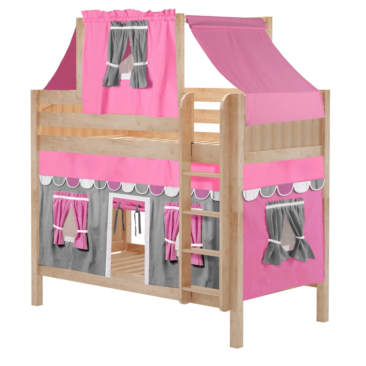 Maxtrix Twin Medium Bunk Bed With Straight Ladder, Top Tent + Curtain 7 Maxtrix Twin Medium Bunk Bed With Straight Ladder, Top Tent + Curtain - Image 5