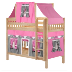 Maxtrix Twin Medium Bunk Bed With Straight Ladder, Top Tent + Curtain 32 Maxtrix Twin Medium Bunk Bed With Straight Ladder, Top Tent + Curtain -Babyletto Store BIGSHOT57 NS