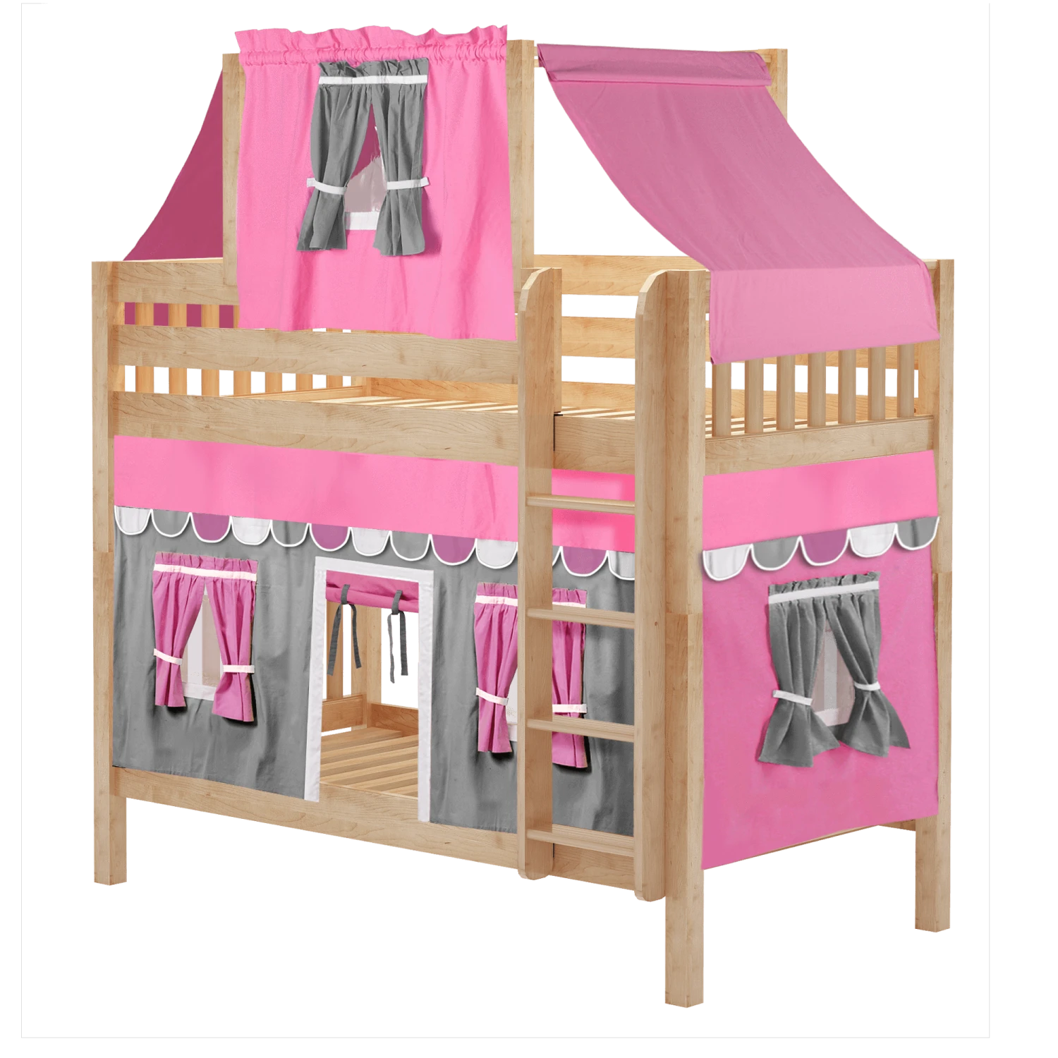 Maxtrix Twin Medium Bunk Bed With Straight Ladder, Top Tent + Curtain 13 Maxtrix Twin Medium Bunk Bed With Straight Ladder, Top Tent + Curtain - Image 11