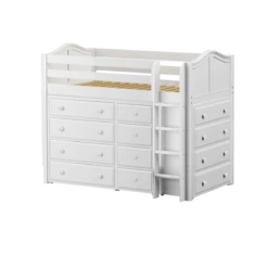 Maxtrix Twin Mid Loft Bed With Ladder + Storage - Closeout! -Babyletto Store BLING WC e037683b 4109 42a4 b7bd 5134ec43a3c9