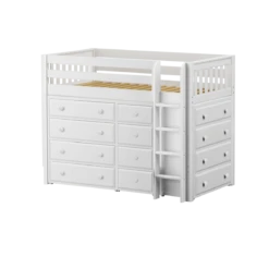 Maxtrix Twin Mid Loft Bed With Ladder + Storage - Closeout! -Babyletto Store BLING WS 18734fee a415 4066 8a26 9b806ed7e73c