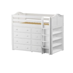 Maxtrix Twin Mid Loft Bed With Ladder + Storage - Closeout! -Babyletto Store BLING2 WC be352911 0b64 4e28 be3f c76bed95152c