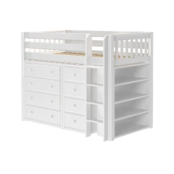 Maxtrix Twin Mid Loft Bed With Ladder + Storage - Closeout! -Babyletto Store BLING2 WS d4e2ad9d a7a1 4800 a1fe 199a5fc3b7f8