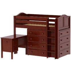 Maxtrix Twin Mid Loft Bed With Straight Ladder, Storage + Desk 16 Maxtrix Twin Mid Loft Bed With Straight Ladder, Storage + Desk -Babyletto Store BLING21L CC eb3735f4 30cb 4a47 901a b603f69c3991