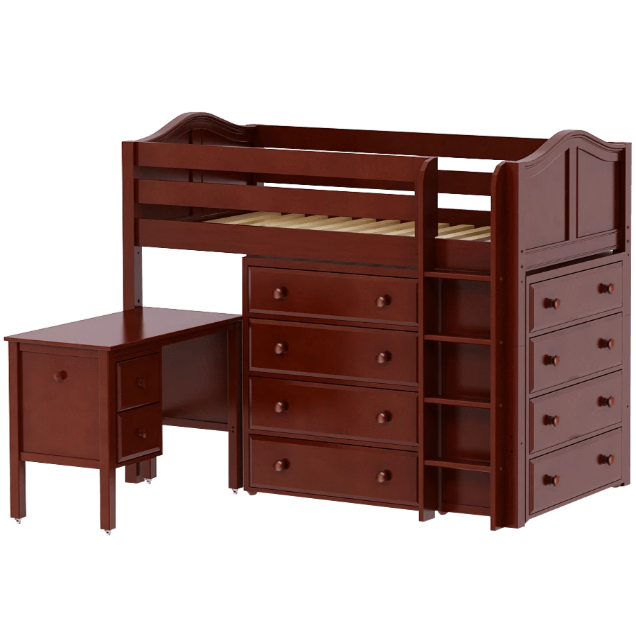 Maxtrix Twin Mid Loft Bed With Straight Ladder, Storage + Desk 7 Maxtrix Twin Mid Loft Bed With Straight Ladder, Storage + Desk - Image 5