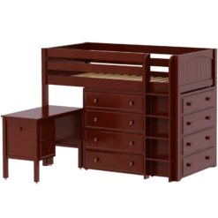 Maxtrix Twin Mid Loft Bed With Straight Ladder, Storage + Desk 17 Maxtrix Twin Mid Loft Bed With Straight Ladder, Storage + Desk -Babyletto Store BLING21L CP c033b80e 6aac 4932 8733 e42889f8e148