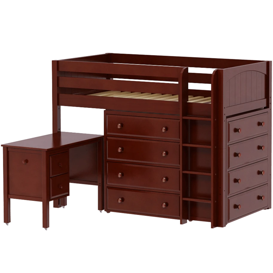 Maxtrix Twin Mid Loft Bed With Straight Ladder, Storage + Desk 8 Maxtrix Twin Mid Loft Bed With Straight Ladder, Storage + Desk - Image 6