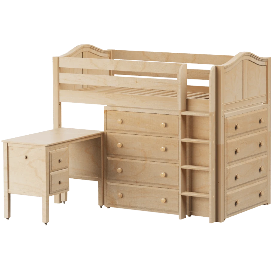 Maxtrix Twin Mid Loft Bed With Straight Ladder, Storage + Desk 10 Maxtrix Twin Mid Loft Bed With Straight Ladder, Storage + Desk - Image 8