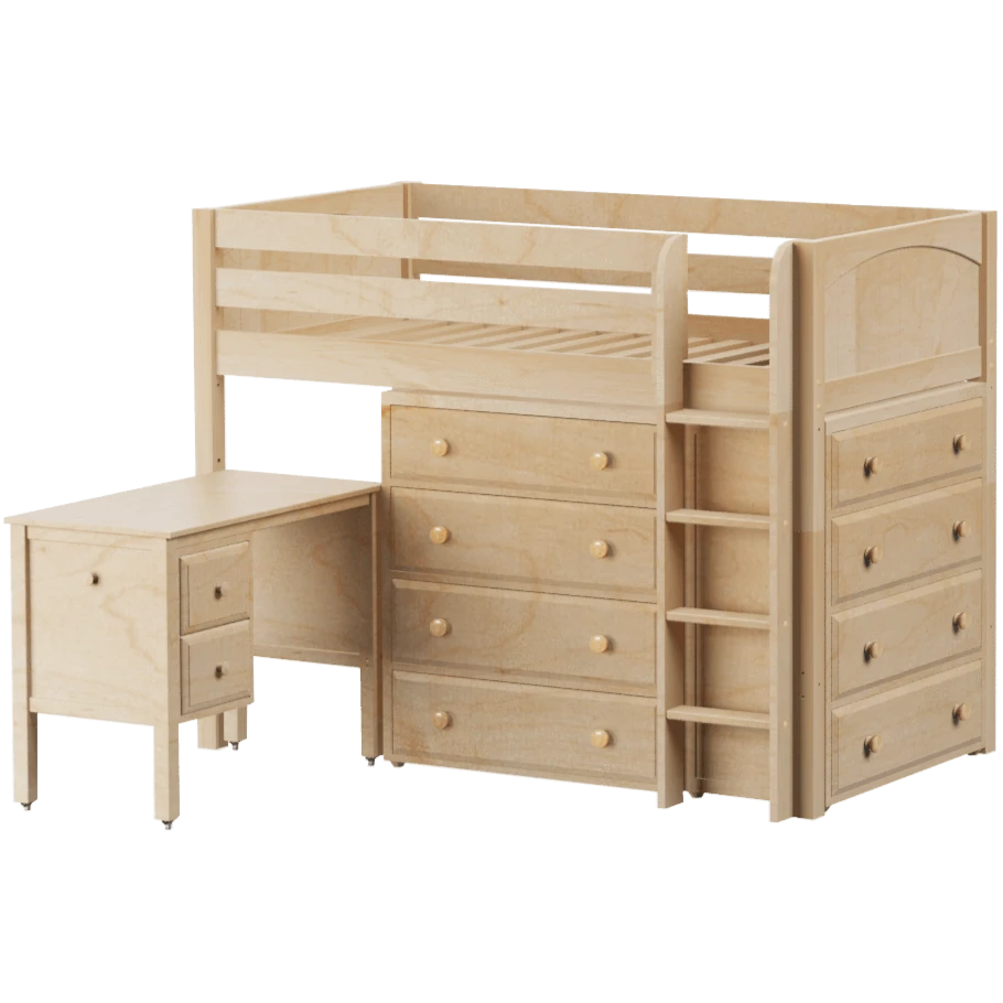 Maxtrix Twin Mid Loft Bed With Straight Ladder, Storage + Desk 11 Maxtrix Twin Mid Loft Bed With Straight Ladder, Storage + Desk - Image 9