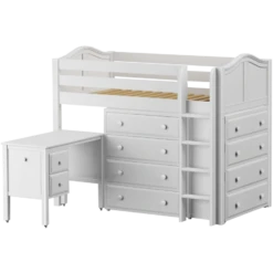 Maxtrix Twin Mid Loft Bed With Straight Ladder, Storage + Desk 13 Maxtrix Twin Mid Loft Bed With Straight Ladder, Storage + Desk -Babyletto Store BLING21L WC 909f46c4 f1df 4e8d ab63 24eb3daaa77f
