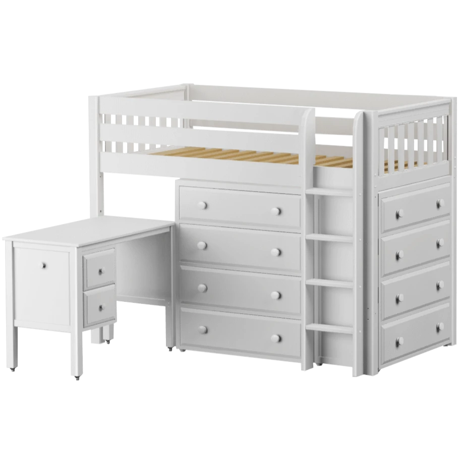 Maxtrix Twin Mid Loft Bed With Straight Ladder, Storage + Desk 9 Maxtrix Twin Mid Loft Bed With Straight Ladder, Storage + Desk - Image 7