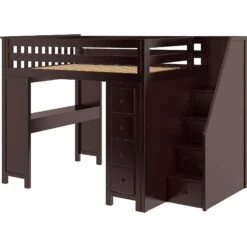 Jackpot Deluxe Buxton Full Size Loft With Staircase + Desk + Storage 24 Jackpot Deluxe Buxton Full Size Loft With Staircase + Desk + Storage -Babyletto Store Buxton3EspressoLeft 1 16b1db27 a46d 46ad b29f 24a1b96550dc