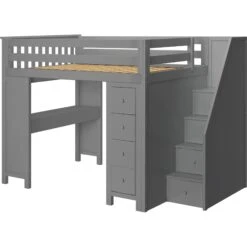 Jackpot Deluxe Buxton Full Size Loft With Staircase + Desk + Storage 27 Jackpot Deluxe Buxton Full Size Loft With Staircase + Desk + Storage -Babyletto Store Buxton3GreyLeft 1 26a2caf5 0de3 4473 8640 b35a7210b6f3