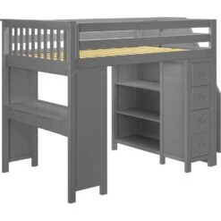 Jackpot Deluxe Buxton Full Size Loft With Staircase + Desk + Storage 28 Jackpot Deluxe Buxton Full Size Loft With Staircase + Desk + Storage -Babyletto Store Buxton3GreyRight 1 76b26d09 34a2 473b be0d 1addaf25a17b