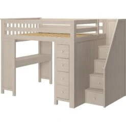 Jackpot Deluxe Buxton Full Size Loft With Staircase + Desk + Storage 30 Jackpot Deluxe Buxton Full Size Loft With Staircase + Desk + Storage -Babyletto Store Buxton3StoneLeft 1 58b39036 c844 405d ac36 ad228f75e548