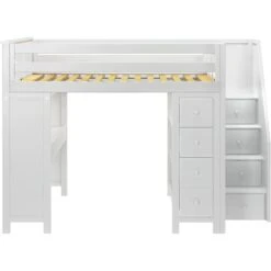 Jackpot Deluxe Buxton Full Size Loft With Staircase + Desk + Storage 32 Jackpot Deluxe Buxton Full Size Loft With Staircase + Desk + Storage -Babyletto Store Buxton3WhiteCenter 1 d2803301 1d9b 46a6 8c3a 11eccca5219a