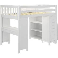 Jackpot Deluxe Buxton Full Size Loft With Staircase + Desk + Storage 33 Jackpot Deluxe Buxton Full Size Loft With Staircase + Desk + Storage -Babyletto Store Buxton3WhiteRight 1 40f9aec0 a840 464c a31b a877c1563378