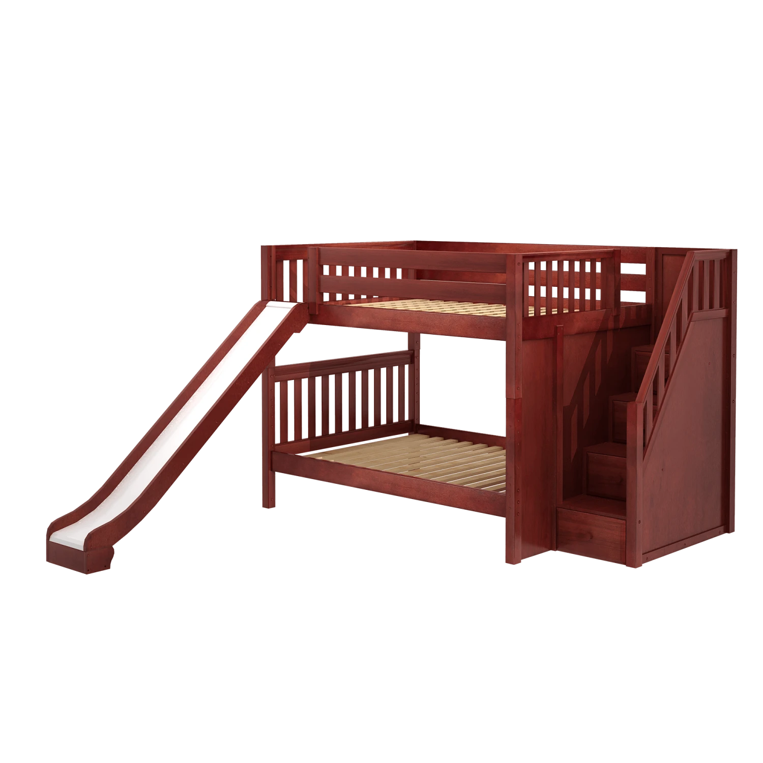 Maxtrix Full Medium Bunk Bed With Stairs + Slide 3 Maxtrix Full Medium Bunk Bed With Stairs + Slide