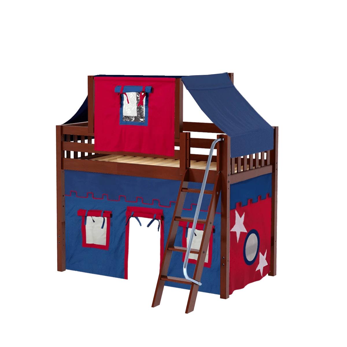 Maxtrix Twin Mid Loft Bed With Angled Ladder, Curtain + Top Tent 17 Maxtrix Twin Mid Loft Bed With Angled Ladder, Curtain + Top Tent - Image 15