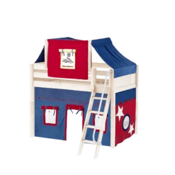 Maxtrix Twin Mid Loft Bed With Angled Ladder, Curtain + Top Tent 29 Maxtrix Twin Mid Loft Bed With Angled Ladder, Curtain + Top Tent -Babyletto Store CHAP21 NP