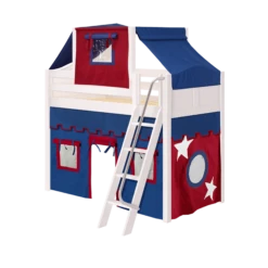 Maxtrix Twin Mid Loft Bed With Angled Ladder, Curtain + Top Tent 23 Maxtrix Twin Mid Loft Bed With Angled Ladder, Curtain + Top Tent -Babyletto Store CHAP21 WC