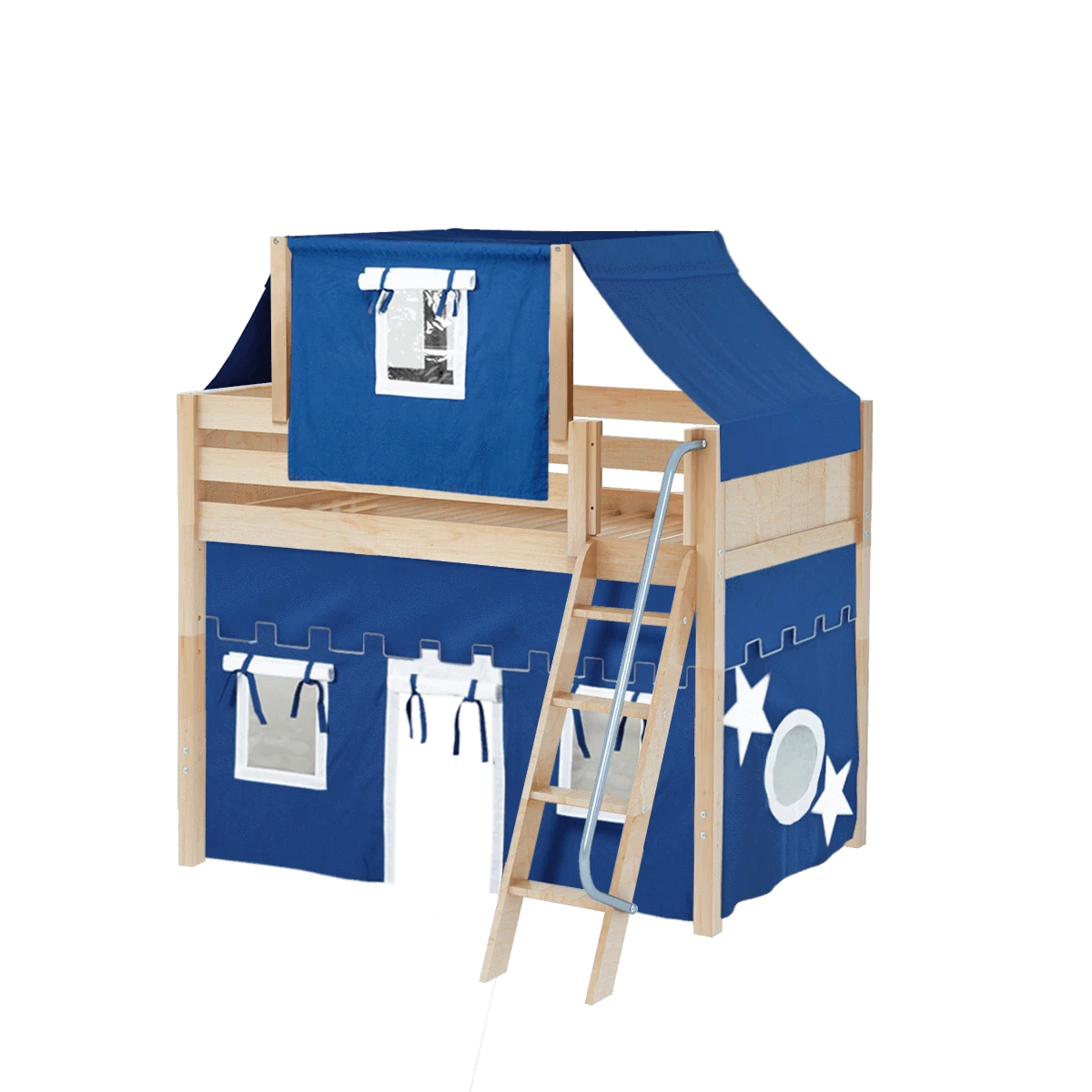 Maxtrix Twin Mid Loft Bed With Angled Ladder, Curtain + Top Tent 19 Maxtrix Twin Mid Loft Bed With Angled Ladder, Curtain + Top Tent - Image 17