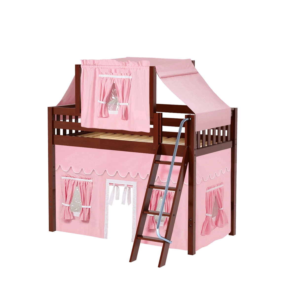 Maxtrix Twin Mid Loft Bed With Angled Ladder, Curtain + Top Tent 21 Maxtrix Twin Mid Loft Bed With Angled Ladder, Curtain + Top Tent - Image 19