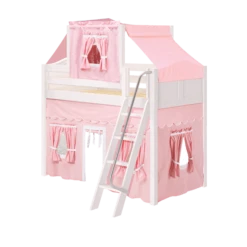 Maxtrix Twin Mid Loft Bed With Angled Ladder, Curtain + Top Tent 41 Maxtrix Twin Mid Loft Bed With Angled Ladder, Curtain + Top Tent -Babyletto Store CHAP23 WC